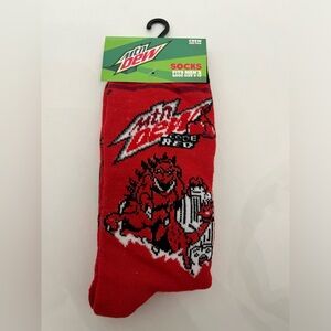 Mtn Dew Code Red Socks Fits Men’s Shoe Size 6-12
